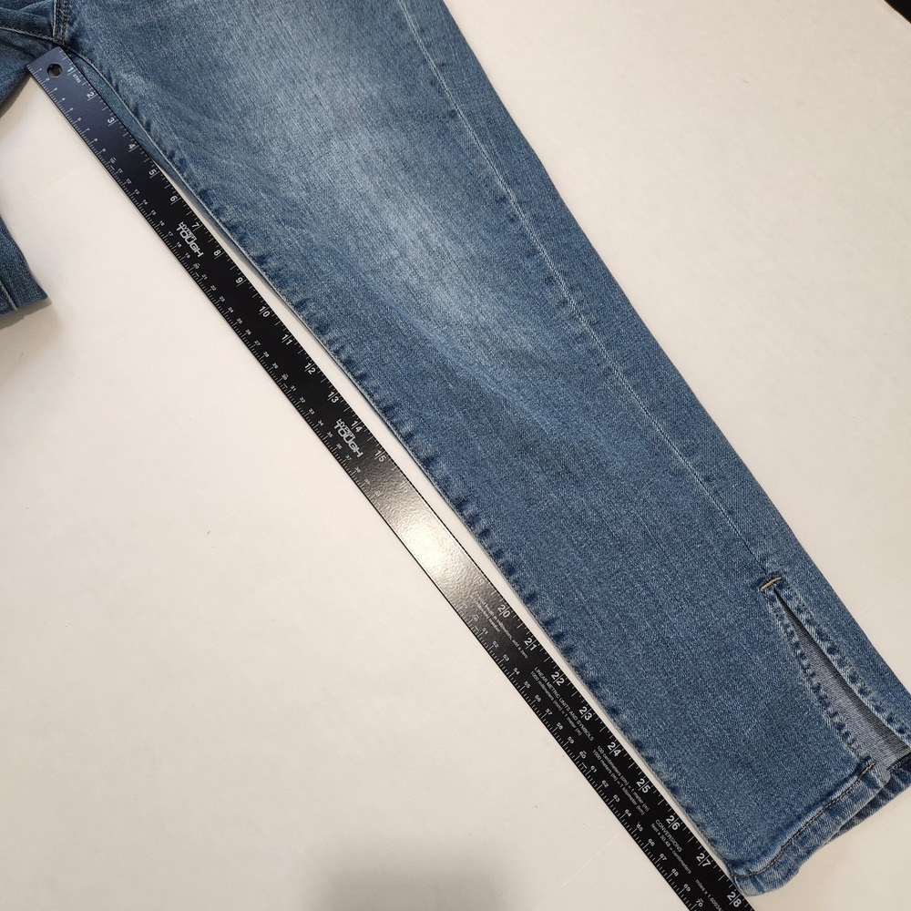 Oliver Logan High Rise Mom Jeans Womens 30 Blue Split Hem Button Fly Stretch - Picture 8 of 12